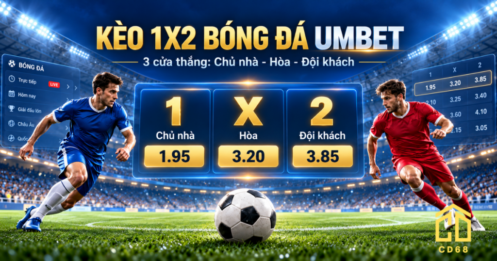 kèo 1x2 bóng đá umbet, ba cửa thắng UMBET, hòa UMBET